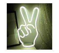 RONGCH Hanging Art Neon Signs Peace Hand Neon Sign Victory Gesture Light for Wall Decor Bedroom Living Room Office Game Room Decoration 22cmх13.5cm(White)