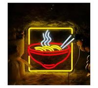 RONGCH Hanging Art Neon Signs Ramen Neon Sign Light Dimmable for Kitchen Restaurant Bar Club Hotel Shop Party Art Decor USB Powered Lamp 30.5cmx32.5cm
