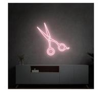 RONGCH Hanging Art Neon Signs Scissors Neon Signs USB Powered Adjustable Brightness Scissors Neon Lights, Suitable for Barber Shop Hanging Decor(B,45cmx50cm)