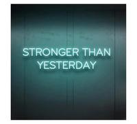 RONGCH Hanging Art Neon Signs Stronger Than Yesterday Neon Signs Lights USB Powered Adjustable Brightness Letter Neon Light Suitable for Wall Decor 18.7cmx44.8cm(B)