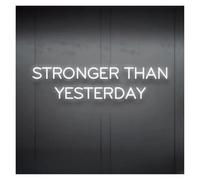 RONGCH Hanging Art Neon Signs Stronger Than Yesterday Neon Signs Lights USB Powered Adjustable Brightness Letter Neon Light Suitable for Wall Decor 18.7cmx44.8cm(D)