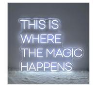 RONGCH Hanging Art Neon Signs This is Where The Magic Happens Neon Light Signs USB Powered Letter Neon Lights Suitable for Beauty Salon Decor(80CM)