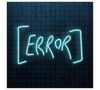 RONGCH Hanging Art Signs Error Neon Sign, Suitable for Game Room Decor with Brightness Adjustable 46cm