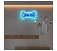 RONGCH Hanging Art Signs Open Neon Sign with Dog Bone,Suitable for Pet Shop Wall Decor with Dimmable 40cm(C)