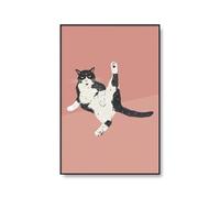 RONGCH Wall Art Canvas Prints Cute Chubby Cat Funny Illustration Nordic Posters Minimalist Print Canvas Painting Wall Art For Living Room Modern Home Decor(B,30x40cm)