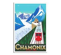 RONGCHENG Chamonix Mont Blanc Express Vintage Travel Poster Canvas Art Home Room Wall Decor Picture Poster Print Painting Gift Posters