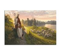 RONGCHENG Jesus Holding Sheep Christ God Religion Poster Canvas Art Home Room Wall Decor Picture Poster Print Painting Gift Posters