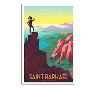 RONGCHENG Saint Raphael Hiker Vintage Travel Poster Canvas Art Home Room Wall Decor Picture Poster Print Painting Gift Posters