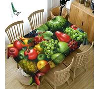 RONGER 3D Tablecloth Red Cherry Yellow Mango Fruit Pattern Dustproof Dining Table Table Cloth Rectangular Thicken Polyester Table Cover (Color 4,60cm X 60cm)