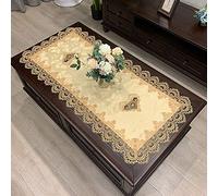 RONGER European-style Rectangular Coffee Table Cushion American Western Tablecloth Solid Color Cloth Lace Desk Cover Cloth Dust Cover (Colour 2,60X120cm)