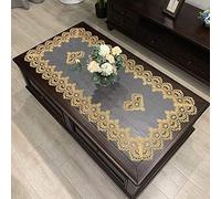 RONGER European-style Rectangular Coffee Table Cushion American Western Tablecloth Solid Color Cloth Lace Desk Cover Cloth Dust Cover (Colour 6,80X140cm)