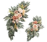 rongflower Nude Flowers Artificial Wedding Arch Flowers Swag Set of 2 for DIY Champagne Wedding Welcome Ceremony Sign Backdrop Sweetheart Table Chair Home Decoration