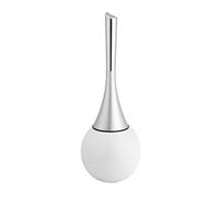 Ronghai Modern Toilet Brush & Holder, Stainless Steel Bowl Base ABS Handle Detachable Toilet Cleaning Set (White Plating)