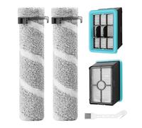 RONGJU 4111A Replacement Brushes and Filters for Bissell CrossWave Edge, Multi-Surface Hard Floor Cleaner Wet Dry Vacuum with Zero-Gap Edge Technology, 2 Pack Brushes and 2 Pack Filters
