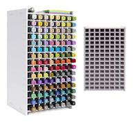 RONGJUKD 120-Slot Marker & Pen Organizer - PVC Desk Storage Rack for Art Supplies, Pencils, Brushes | Space-Saving Holder for Classroom, Office, Home Decor