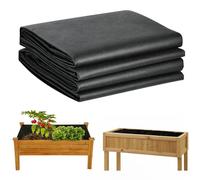 RONGJUKD 2-Pack Raised Bed Planter Liner Fabric - 63" x 114" Non Woven Garden Bed Liner for Large Vegetable Trough, Outdoor Raised Beds, Hanging Baskets, Window Boxes & Plant Grow Bags, Black