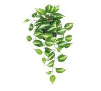 RONGJUKD Artificial Variegated Pothos Plant in Pot - 70cm Realistic Fake Trailing Ivy Decor, Faux Indoor Plants for Home Decor, Living Room, Bathroom, Shelf, Office (Black Pot)
