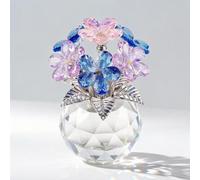 RONGJUKD Crystal Forget-Me-Not Multicolor Bouquet Handmade Figurine, Romantic Crystal Ornament for Living Room Shelf Decor, Unique Birthday for Women Mum Friend