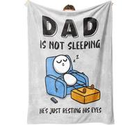 RONGJUKD Father's Day Birthday Gifts, Dad Is Not Sleeping Blanket, Super Soft Throw Blanket for Couch Napping, Father to Be Daddy Gift from Daughter Son, 50" x 60"