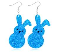 Ronglry Cute Easter Earrings for Women Bunny Egg Rabbit Drop Dangle Earrings Easter Outfits Accessories for Women Holiday Jewelry Gifts, Acrylic, No Gemstone