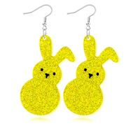 Ronglry Cute Easter Earrings for Women Bunny Egg Rabbit Drop Dangle Earrings Easter Outfits Accessories for Women Holiday Jewelry Gifts, Acrylic, No Gemstone