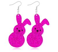 Ronglry Cute Easter Earrings for Women Bunny Egg Rabbit Drop Dangle Earrings Easter Outfits Accessories for Women Holiday Jewelry Gifts, Acrylic, No Gemstone