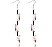 Ronglry Goth Accessories Halloween Earrings for Women Acrylic Spooky Earring Bat/Palm/Bloody Knife Dangle Earring Blood Earrings for Women Halloween Jewelry Accessories Costumes Gifts, Acrylic, No