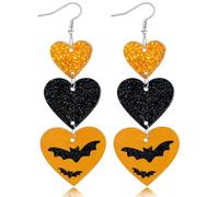 Ronglry Goth Accessories Halloween Earrings for Women Acrylic Spooky Earring Bat/Palm/Bloody Knife Dangle Earring Blood Earrings for Women Halloween Jewelry Accessories Costumes Gifts, Acrylic, No