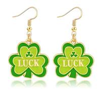 Ronglry Valentines Earrings for Women Dangle Mardi Gras Earrings St Patricks Day Earring Shamrock Irish Earring Cute Mardi Gras Accessories Heart Valentines Day Jewelry Gifts for Women, Metal, No