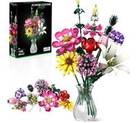 Rongmeiz 699pcs Flower Bouquet Building Set - 10 Unique Designs, Creative DIY Plant Decoration for Ages 6 for Valentine's Day, Birthdays & Mother's Day (Girls, Women, Adults)