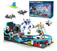 Rongmeiz Space Roller Coaster Building - 1257 Pieces Creative STEM Project with Rocket Launch & Satellite Station, Interactive Building Toys for Kids Ages 6-12, Educational Birthday Gift for Boys