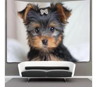 RONGOINL 3D Yorkshire Terrier Printed Wall Blanket Home Decoration Bedding Poster Wall Art Tapestry Tapestry Wall Hanging Soft Polyester for Bedroom Living Room, Dorm & Room Decor 130cmx150cm
