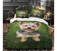 RONGOINL Yorkshire Terrier for Boys Girls 3D Printed Yorkie Duvet Cover Comforter Covers Quilt Cover Bedding Set with Pillow Cases Soft Microfiber with Zipper Closure 3 Pieces Super King（260x220cm）