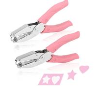 Rongon Paper Hole Puncher Star and Heart Shaped Hole Punch 1/4 Inch Cute Single Hole Punch Tool with Soft-Handled DIY for Tags Clothing Ticket