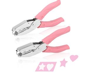 Rongon Paper Hole Puncher Star and Heart Shaped Hole Punch 1/4 Inch Cute Single Hole Punch Tool with Soft-Handled DIY for Tags Clothing Ticket