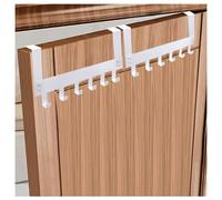 Rongrongago 2 Pack Set of Over Door Hook with 6 Hooks, Space Saving Door Coat Hanger, Suitable for Non Perforated Hangers in Living Rooms, Kitchens, Bedrooms (White)