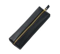 RONGSHEN Pencil case Cowhide Pencil Case Lychee Pattern Zipper Stationery Bag Multifunctional Storage Bag Suitable for Office and School Pencil Box