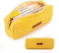 RONGSHEN Pencil case Yello Zipper Pencil Pouches Small Pencil Case Pencil Box Coin Pouch Bag Office Stationery Organizer Pencil Pouch for School Cffice Pencil Box