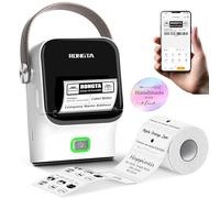 Rongta 2 Inch Label Maker Machine with Tape, Thermal Label Printer Easy Use for Office, Home, Business, Portable Bluetooth Label Maker with 2'' x1.18'' Labels-150pcs/Roll, R22 (White)
