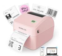 Rongta 4x6 Bluetooth Shipping Label Printer - Thermal Label Printer for Shipping Packages, Small Business, Home, Office, Compatible with Amazon, Ebay, Tiktok, Etsy, USPS, Commercial Grade, Pink