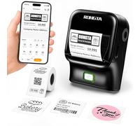 Rongta Bluetooth Label Maker Machine, Thermal Label Printer Easy to Use for Office, Home, Business, Came with 1 Roll 2x1.18 inch White Label (Black)