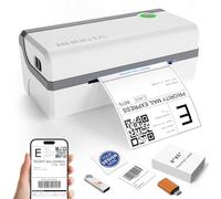 Rongta Bluetooth Shipping Label Printer Machine Wireless Thermal Label Sticker Printer 4x6 for Shipping Postage Use for Etsy Shopify eBay Evri Bluetooth for Phone(IOS,Android) USB for Mac Windows Grey