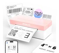 Rongta Bluetooth Thermal Shipping Label Printer, Wireless 4x6 Label Printer for Postage, Address(Pinkwhite)