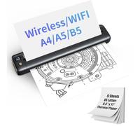 Rongta F81 compact thermal printer, Bluetooth connection, compatible with iOS/Android, perfect for home or office, comes with 8 thermal paper sheets