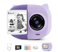 Rongta Instant Print Camera for Kids, Children Portable Photo Printer for Birthday Gifts, Kids Toys, 2.4 Inch Screen Kid Digital Camera for Girls Boys Age 3 4 5 6 7 8 9 10 (Purple)