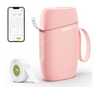 Rongta Label Maker Machine with Tape, Bluetooth Label Printer, Wireless Mini Label Makers with Multiple Templates for Organizing Office Home (Pink)