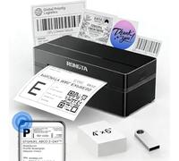 Rongta RP425 Thermal Shipping Label Printer (Black), Included 10 Pcs Thermal Paper