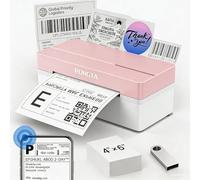 Rongta RP425 Thermal Shipping Label Printer (Pink), Included 10 Pcs Thermal Paper