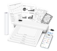 Rongta Thermal Portable Printer Wireless for Travel, F82 Inkless Bluetooth Printer Support A4 & US Letter Size, Compatible with Android iOS App Phone Mac Windows Laptop for Home & Office (White)