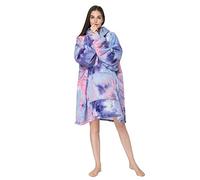 RONGTAI Oversized Sherpa Hoodie Throw Blanket, Thicken Fluffle Soft Comfortable Bathrobe Night Gown, One Size Fits All Men Women